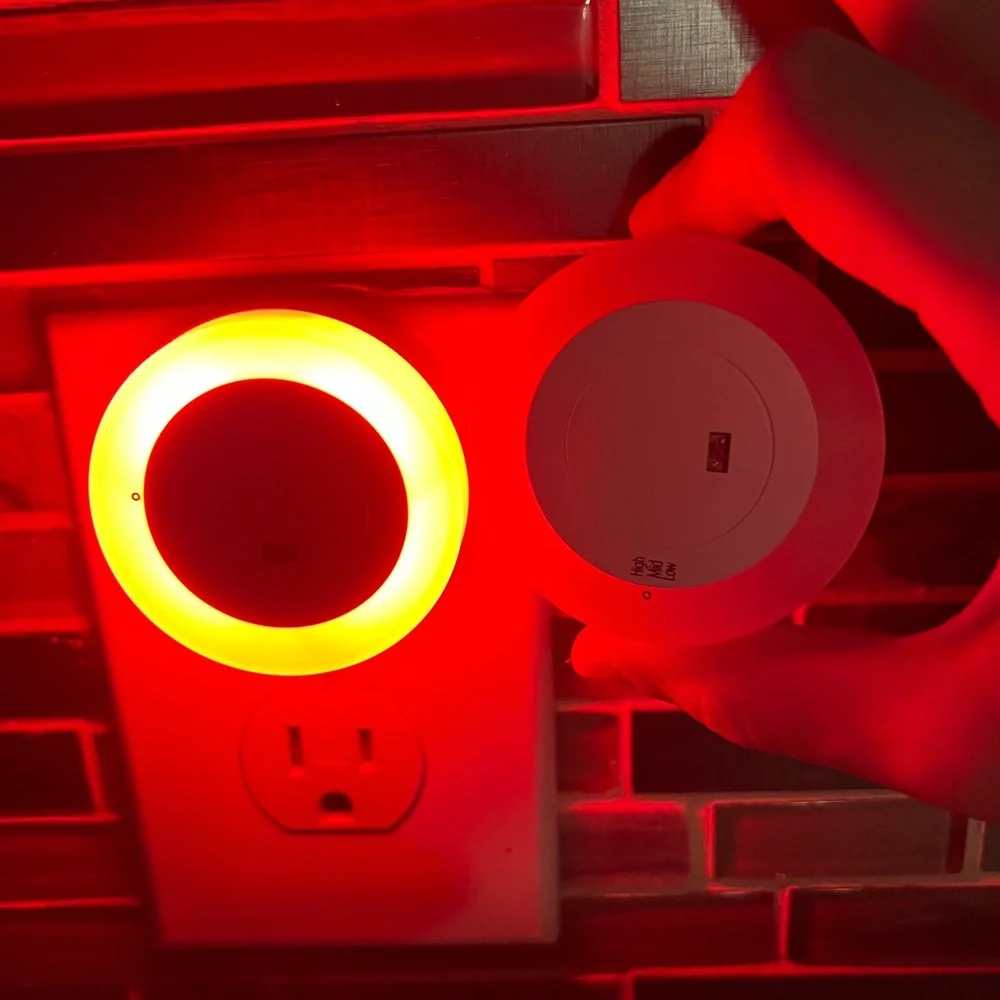 Red Night Light with Outlet - Picture 2 of 5